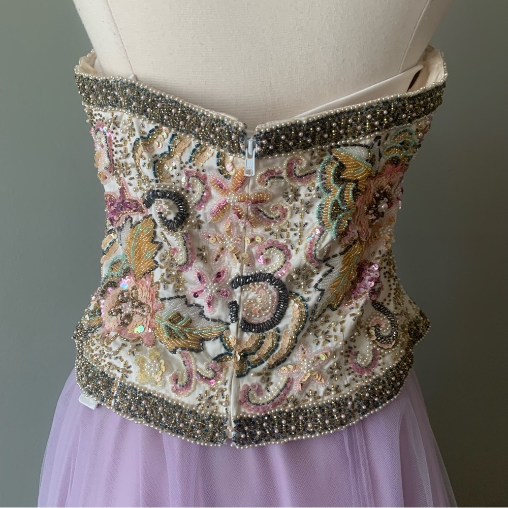 Oleg Cassini Ivory Corset Bustier Prom Bridal - Picture 5 of 8